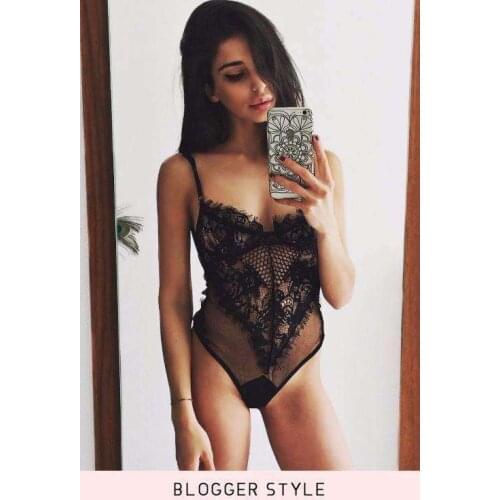 Gothic European And American Summer New Womens Sexy Lace Eyelashes Sexy Breast Support Underwear Bottoming Bodysuit