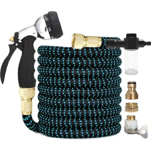 High Pressure Garden Hose Water Gun Set Watering Irrigation Plastic Pipe Expandable Magic Hose Car Wash Spray Gun Cleaning Tools