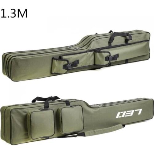 1.3m Double Layer Large Capacity Collapsible Carp Fishing Rod Bags Multi-pocket Sea Fishing Tackle Foldable Package