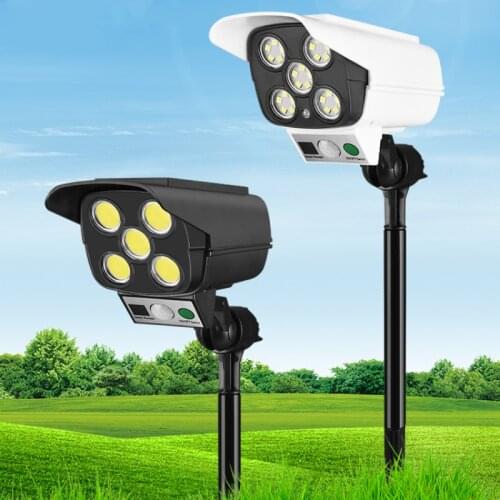 Solar Light Realistic Monitoring Solar Lamp With Motion Sensor Solar Powered Sunlight Spotlights For Garden Decor Wall Light