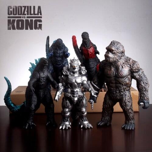 Japan Bandai Godzilla Vs. King Kong Figure Toy 20cm Mecha King Gidorah Soft Rubber Doll Model Childs Doll Decoration Gift