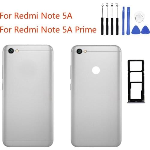 For Xiaomi Redmi Note5A/ Note5A Prime Battery Back Cover Rear Housing Metal Rear Door Card Tray Holder Repair Spare Parts+tool