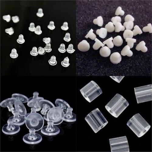 Soft Silicone Rubber Earring Back Stoppers for Stud Earrings DIY Earring Findings Bullet Tube Ear Plugs Earring Studs Stopper