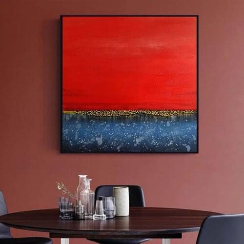 100% Hand Painted Abstract Red Art Oil Painting On Canvas Wall Art Frameless Picture Decoration For Living Room Home Decor Gift