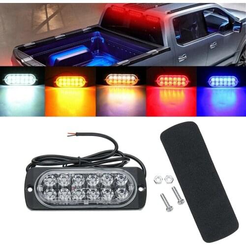 12/24V 12 LED Car Emergency Flashing Strobe Light Warning Beacon Caution Strobe Lamp for Truck Trailer
