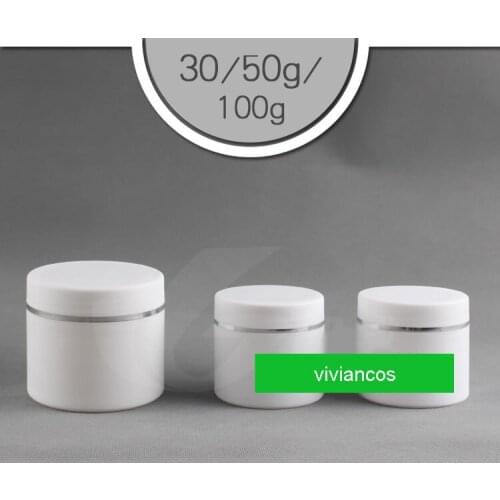 300Pcs/lot White Frosted 50g Cosmetic Empty Jar Pot Eyeshadow Makeup Face Cream Container,PP Cream Jar Bottle