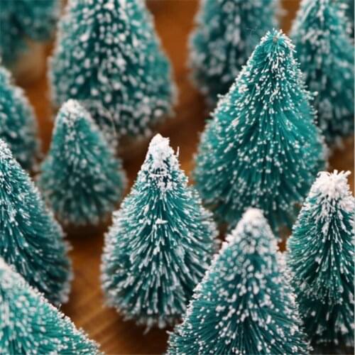 4.5CM Mini Christmas Tree 12Pcs Santa Snow Landscape Frost Village Decor Christmas Decorations for Home Navidad New Year Gift