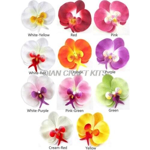 50 Big Phalaenopsis Heads Artificial Flower - Silk Flowers - 3.75 inches - Wholesale Lot - for Wedding Work, Make Hair clips