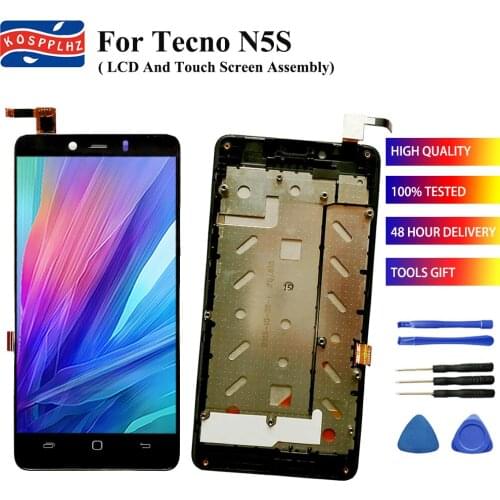 AAA+ Quality For Tecno N5S LCD Display With Touch Screen Sensor Glass Digiziter Assembly For TecnoN5S n5slcd+tools