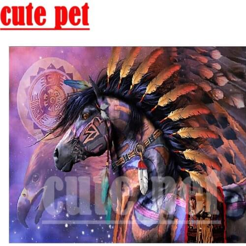 New 5D eagle and horse DIY Diamond Painting Indian style Diamond Embroidery Rhinestone Mosaic Cross Stitch Kit Home Decoration
