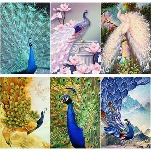 DIY 5D Diamond Painting Peacock Diamond Embroidery Scenery Animal Cross Stitch Full Square Round Drill Home Decor Manual Gift