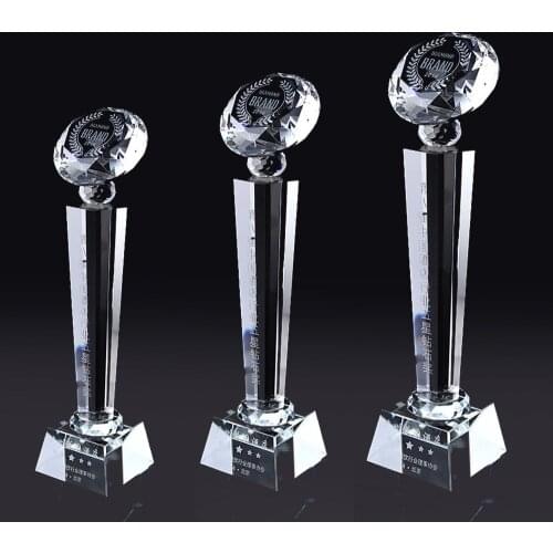 Free Custom Engraving Shinning Diamond Tops Crystal Trophy Awards Encourage Championship Souvenir