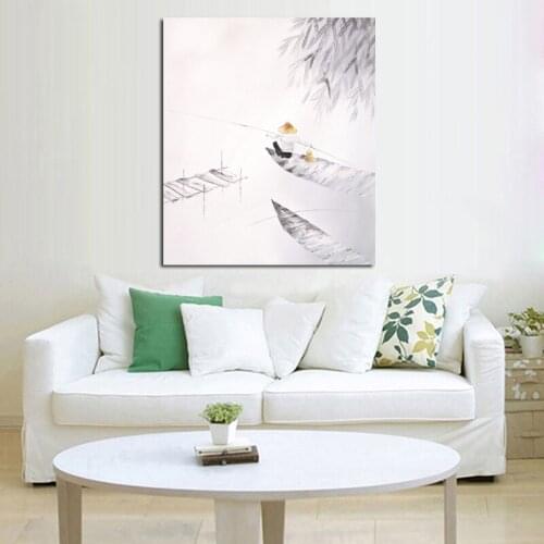 Large Hand Painted Abstract river boat Landscape Oil Painting On Canvas Wall Picture for Living Room Bedroom Office Home Decor