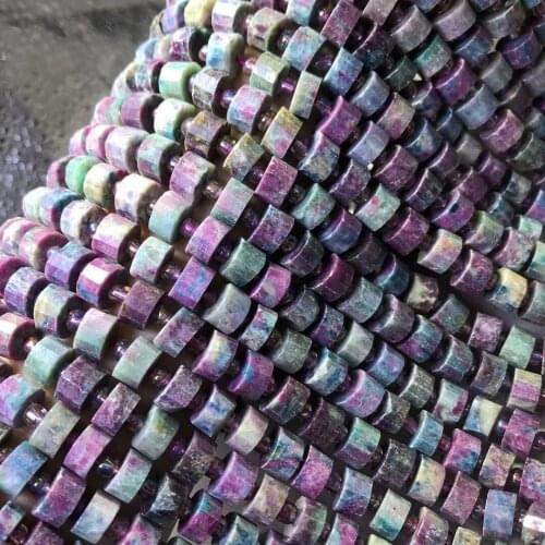 Fluorite/Epidote Roundelle faceted 6*9mm for DIY jewelry making candy color loose beads FPPJ wholesale beads nature gemstone