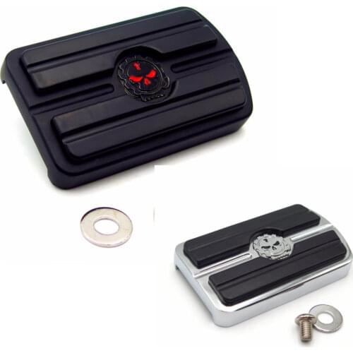 Motorcycle Part For Harley Davidson Fat Boy FLSTF Road Glide FLHTK Touring Softail Brake Pedal Large Pad Willie G. Skull Black