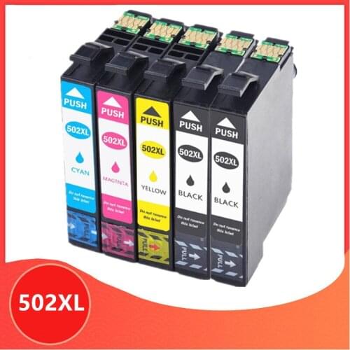 5PK T502 XL Ink Compatible for Epson T502XL 502XL Expression Home XP-5105 XP-5100 WorkForce WF-2860DWF WF-2865DWF XP5105 WF-2860
