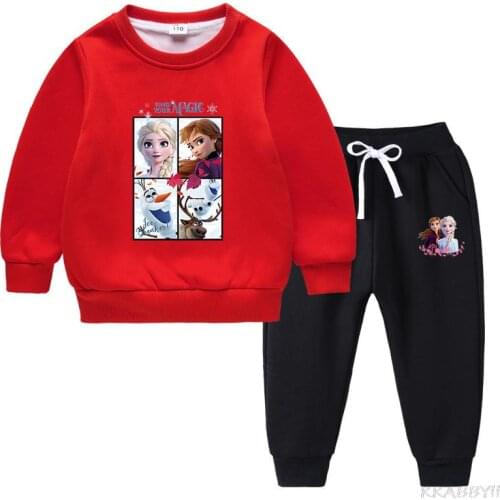 Autumn/Winter childrens clothing Boys and girls cartoon clothing 2 sets of long-sleeved sweatshirt + pantsuit