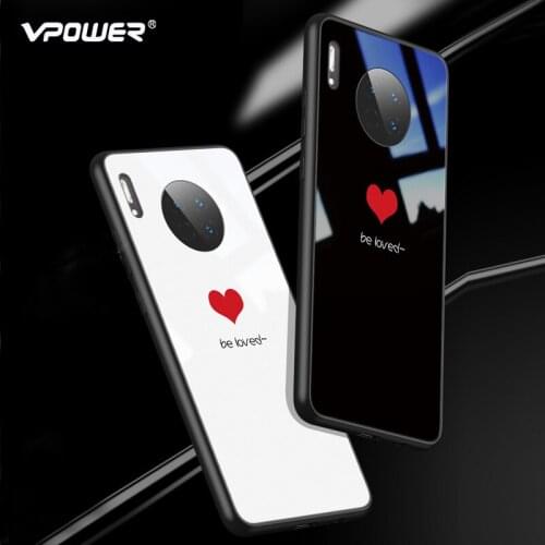 For Huawei Mate 30/30 Pro 6D Patterned Glass Case Luxury Tempered smile Glass Silicone Frame Hard Cover cases For huawei mate 30