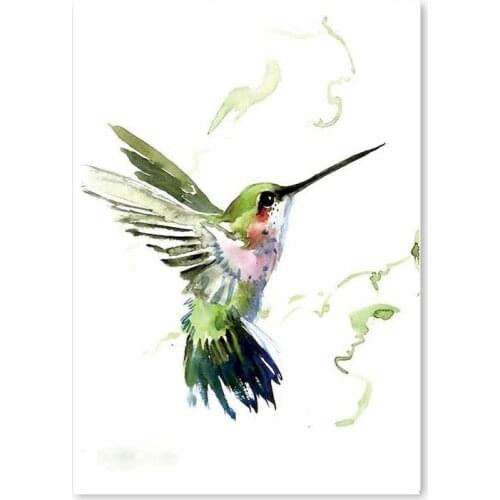GATYZTORY 60x75cm Frameless Painting By Numbers Hummingbird Animal pictures by numbers DIY For Home Decoration Gift