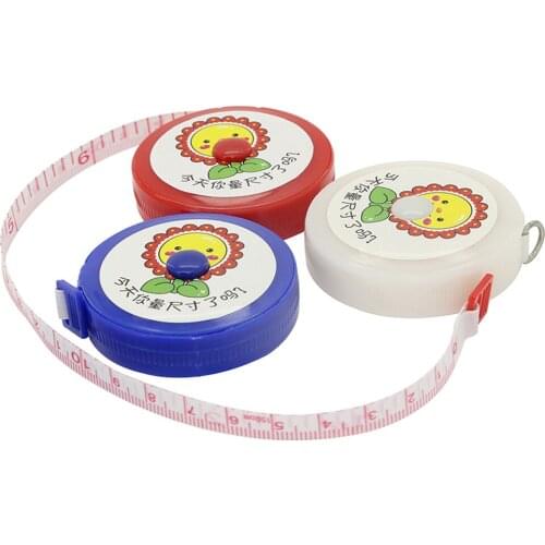 Fashion 2pcs/3pcs Colorful Engineer Double Sides Round Shaped Measuring Tapes 1.5m Length Fiberglass Retractable Tape Measure