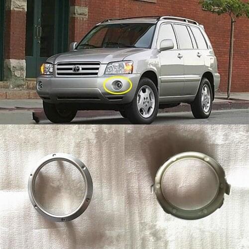 JanDeNing 2PCS Front Bumper Fog Light Grille Bezel Cover Fit For Toyota HIGHLANDER KLUGER 2004-2006