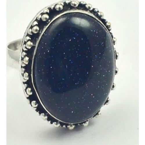 Sun Stone Ring Silver Overlay over Copper , Size: 8, R4412