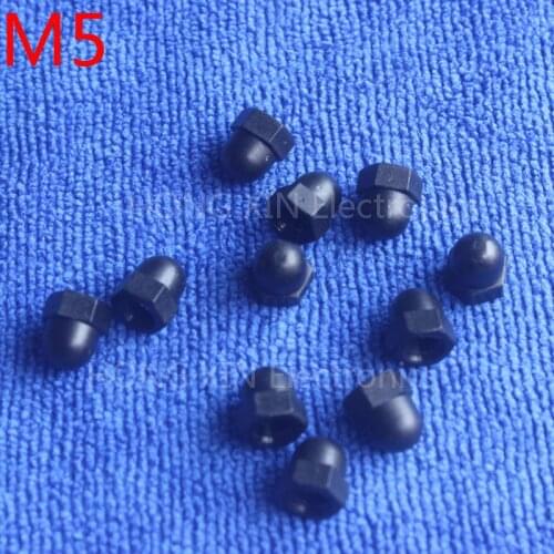 M5 1 pcs Black Nylon acorn nuts /5mm Protection Dome Head hex Cover Nuts/Plastic hexagon Cap Nut brand new high-quality