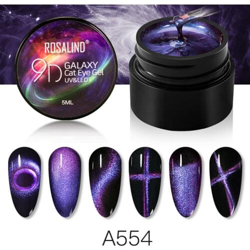 ROSALIND 9D Cat Eye Magnetic Gel Polish Magnet Nail Gel Soak Off UV LED Set For Manicure Base Top Gel Hybrid Varnishes For Nails