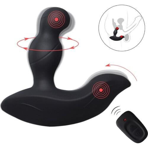 360 Degree Rotating Prostate Massager Butt Plug Buckle Vibrator Scrotum Stimulator Remote Control Anal Plug Vibrator Sex Toys