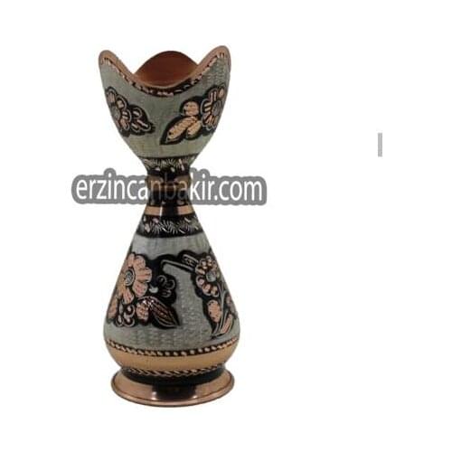 Copper sculpture collection turkish work scraping pure brass carved vase VZ-108