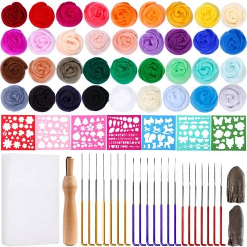 LMDZ Needle Felting Kit Wool Needle Felting Kit Needle Felting Starter Kit Wool Felt Tools Needle Felt Roving Craft Stencil