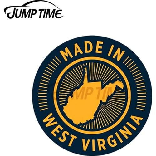 JumpTime 13 x 13cm For Made in West Virginia Car Stickers Vinyl Car Sticker Waterproof Interesting Sun Protection Window Decals