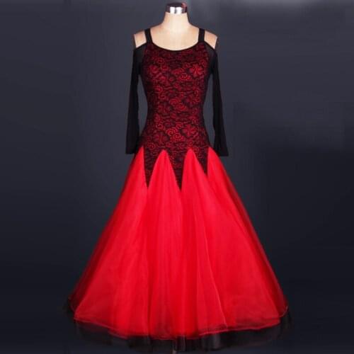 2019 new Ballroom competition dance dress with bracap dancing waltz costume S, M, L, XL, XXL