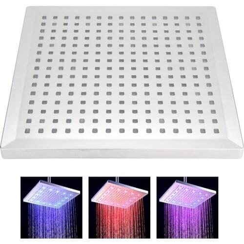 New arrival !12 Inch 300*300cm ABS Water Powered Rain Led Shower Head Without Shower Arm.Bathroom 3 Colors Led Showerhead