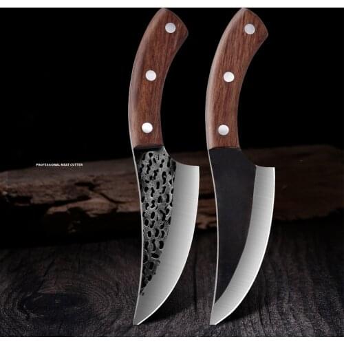 5.5 Inch Full Tang Boning Knife Cleaver Butcher Knives High Carbon Steel Knife Slice Chef Knives With Leather Sheath