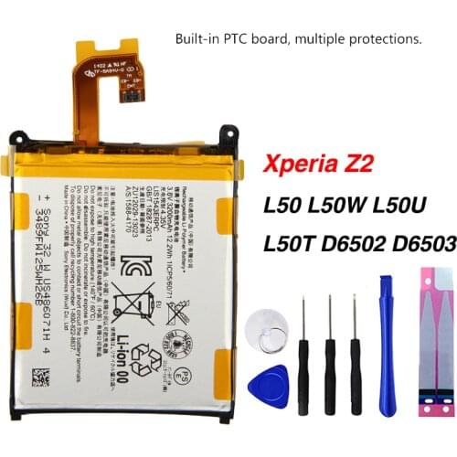 Original LIS1543ERPC Battery For Sony Xperia Z2 L50 L50W L50U L50T D6502 D6503 3200mAh