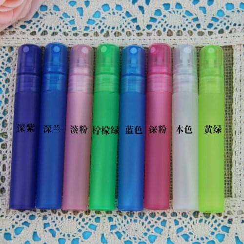 8ML long tube PP plastic candy color perfume spray bottle 20pcs/lot