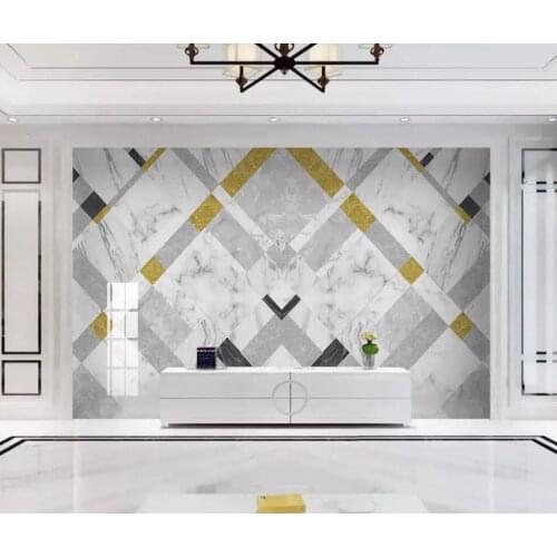 Custom 3D mural wallpaper jazz white marble modern minimalist geometry luxury wall tile decoration painting