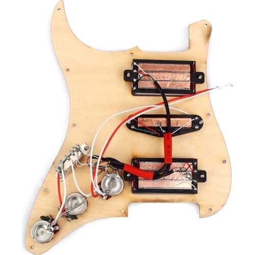 Pre-wired Maple HSH Pickguard Carved Anti-scratch Plate 11 Holes for Electric Guitar Replacement Part