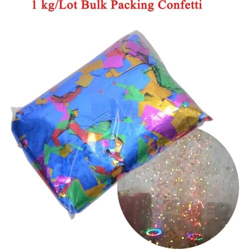 Professional Confetti Machine Effect 1kg/lot Bulk Packing Gold Silver PET Confetti For Disco DJ Party Wedding Stage Decorative