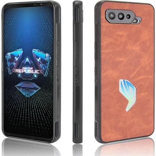 Retro Phone Back Cover Shell PU Leather Case Protective Sleeve for ASUS Rog5 Phone