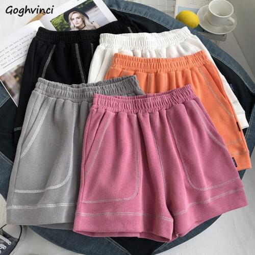 Shorts Women Summer Simple Hot All-match Office Lady Fashionable Soft Casual Elastic Waist Wide Leg Trousers Ulzzang Elegant New