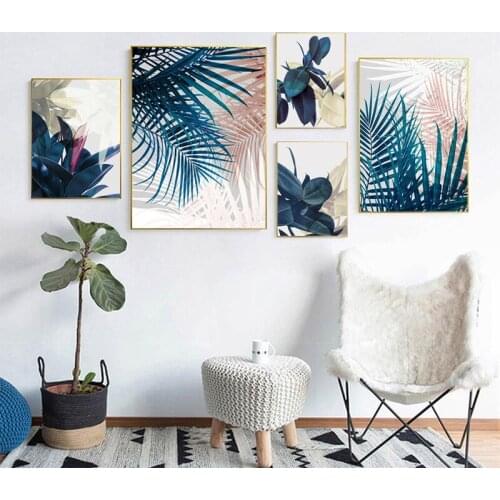 Modern Style Minimalism Plant Leaves Canvas Painting Wall Art Nordic Posters and Prints Wall Pictures for Living Room Decoration