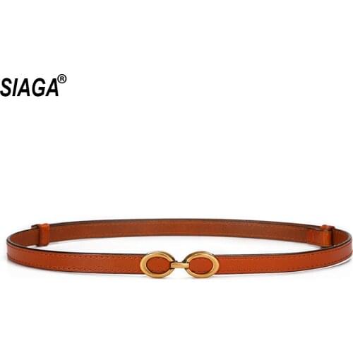 New Design Ladies Genuine Simple Leisure Styles Belt Sweaters Decorative Fine Female Leather Belt Accessories 1.3cm Width FCO236
