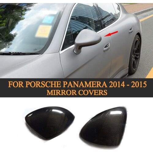 Carbon Fiber Car Side Mirror Cover Trim for Porsche Panamera 2014 2015