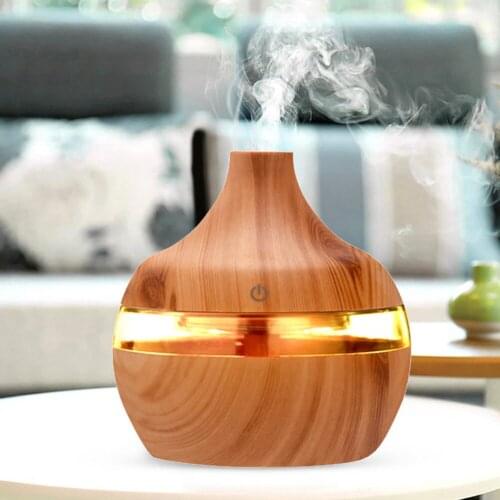 Wood Grain Ultrasonic Air Humidifier Aroma Essential Oil Diffuser Home Car Desktop Mist Maker Small Air Conditioning