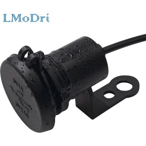 LMoDri Universal Cigarette Lighter Car Charger USB Vehicle DC 9V-24V Waterproof Dual Motorbike USB Charger Power Socket 1A/2.1