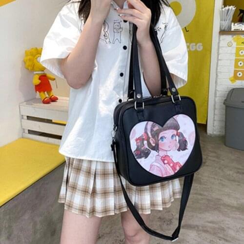 Japanese soft girl jk uniform cute handbag love pain bag campus shoulder bag student bag medium PU female backpack