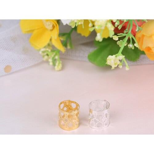 100Pcs/Lot Dreadlock Adjustable Cuff Clip 1CM Clip Metal Tube Lock Plated Hair Braid Dread Dreadlock Beads H0006