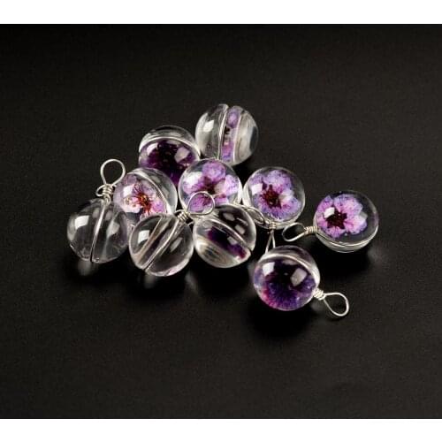 12# Iron Wire Natural Dried Flower with Glass Not Wooden Beads For DIY Earrings Bracelet Necklace Jewelry Making Beads #IZ123